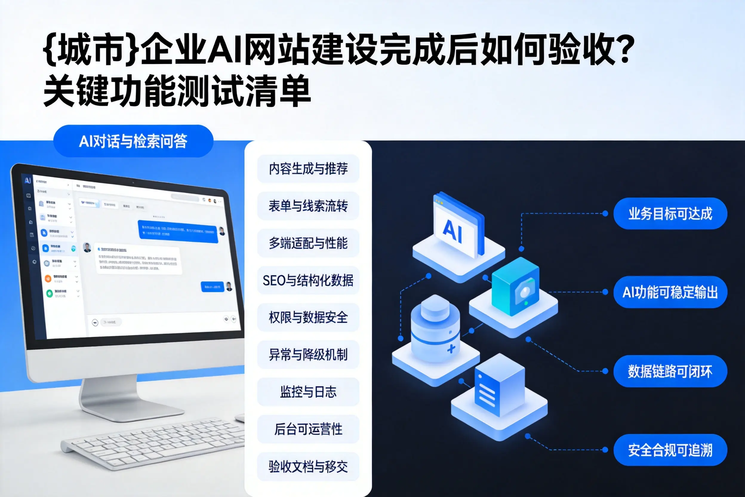 永州企业AI网站建设完成后如何验收?关键功能测试清单