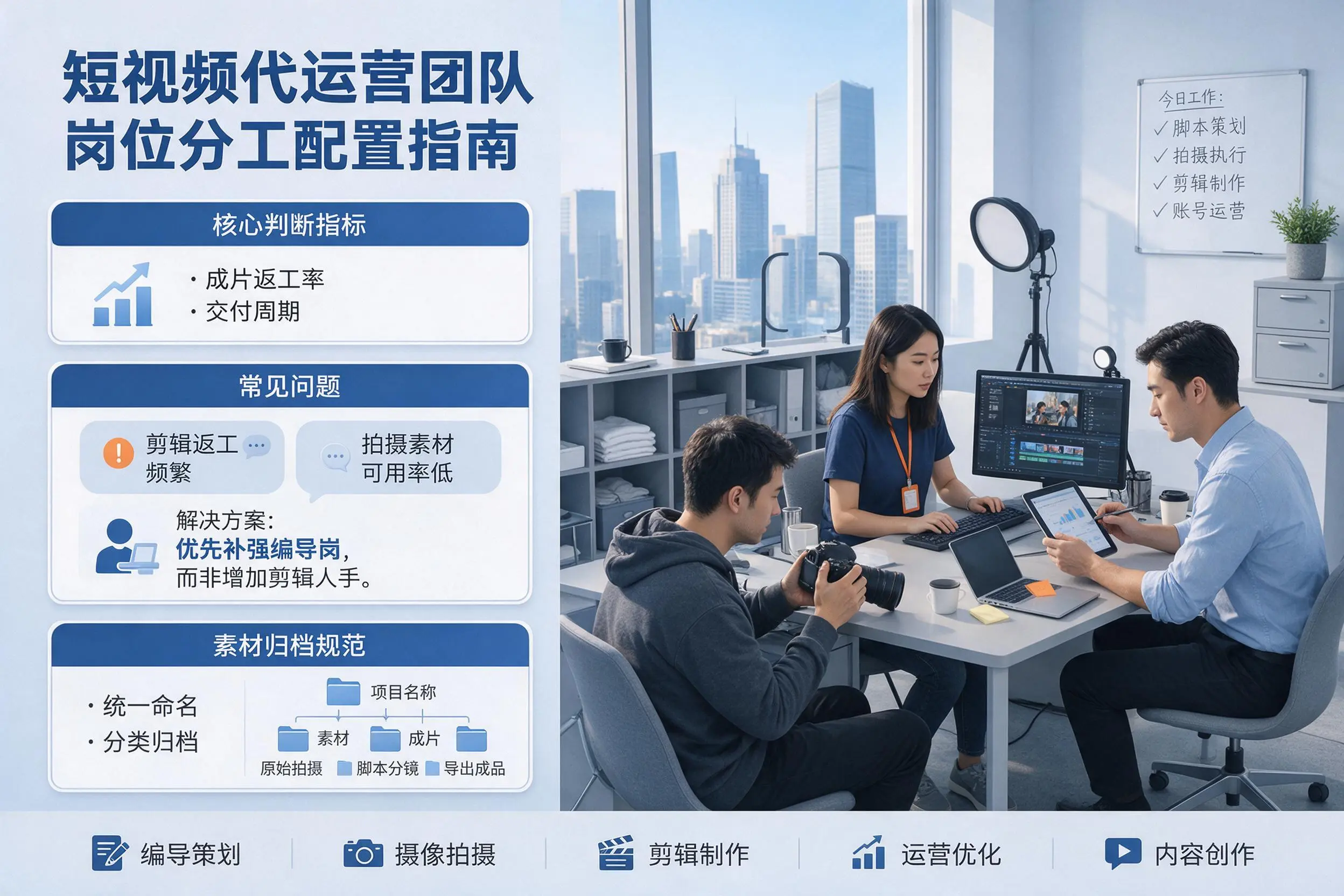 短视频代运营团队如何配置？永州企业岗位分工科普说明