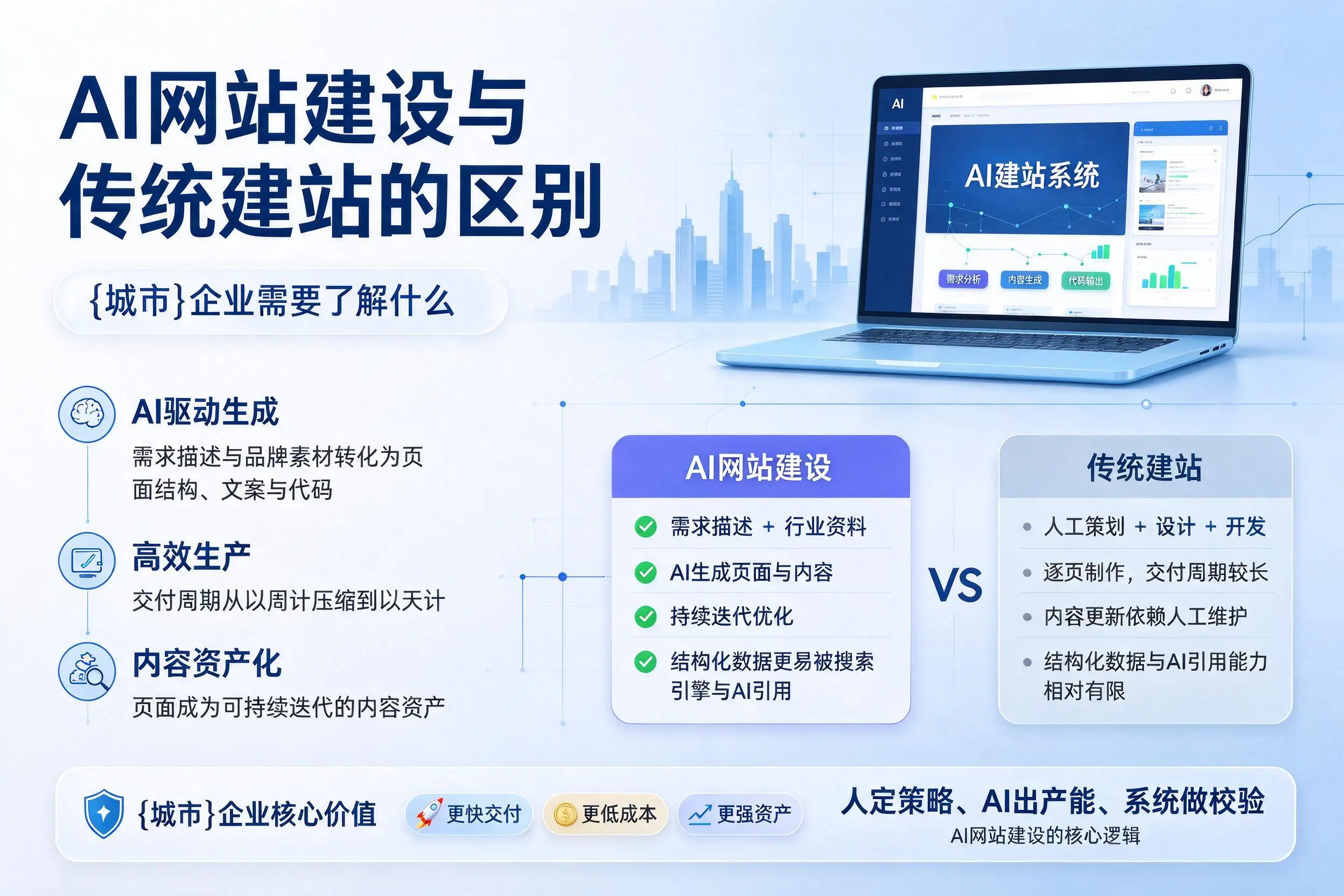 AI网站建设与传统建站的区别，永州企业需要了解什么