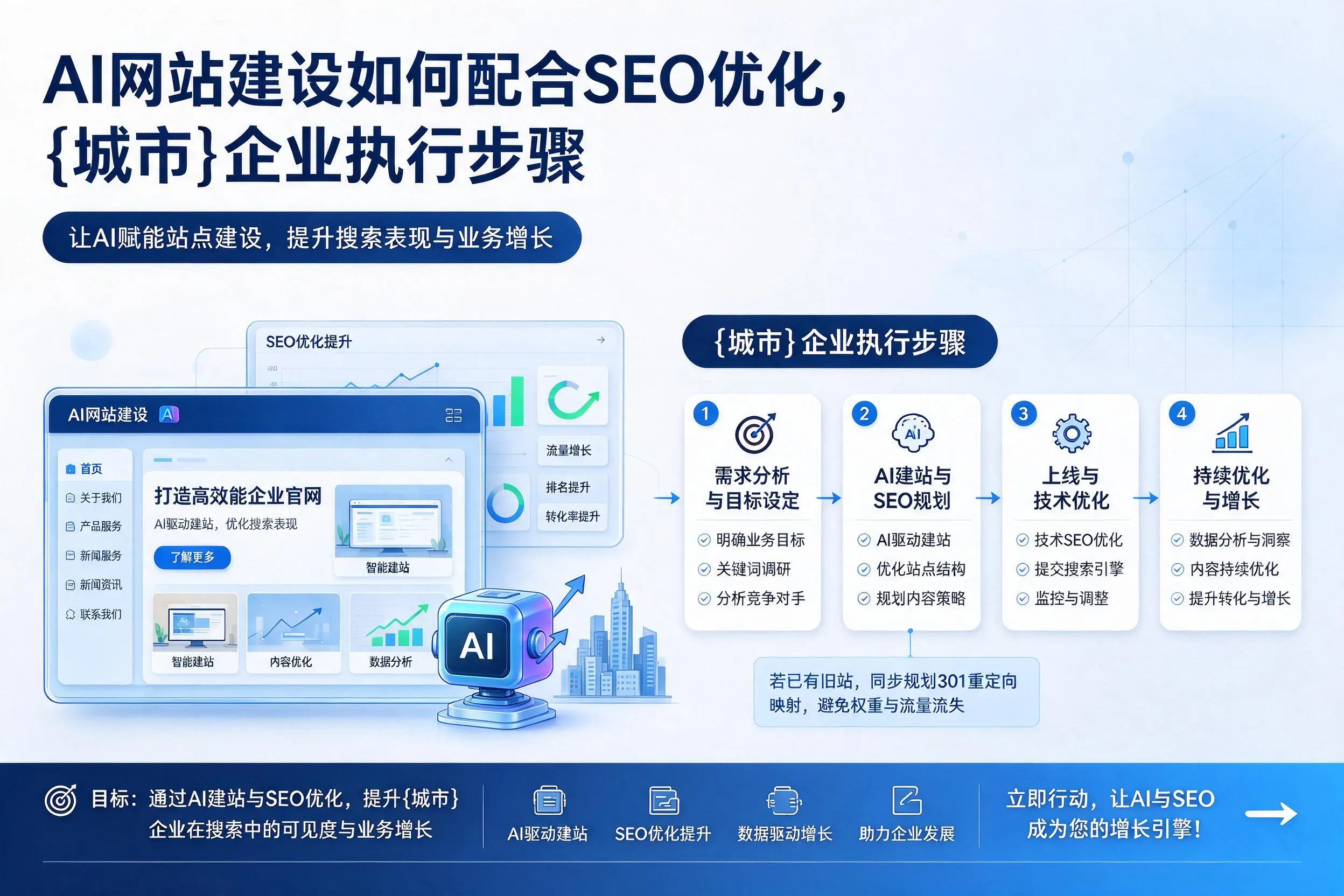 AI网站建设如何配合SEO优化,永州企业执行步骤