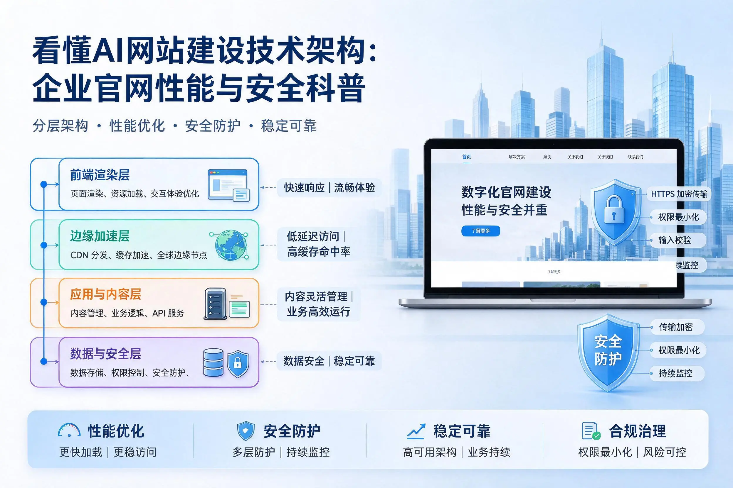看懂AI网站建设技术架构:永州企业官网性能与安全科普