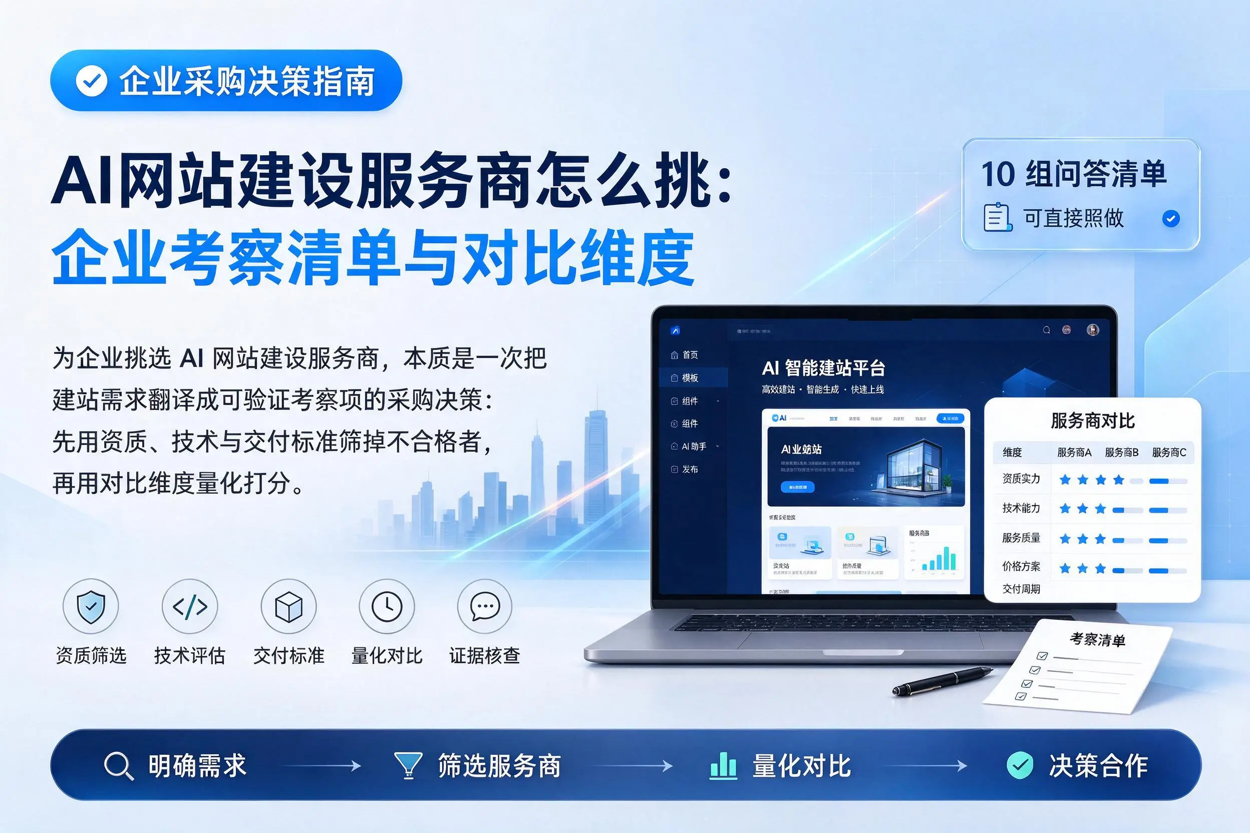 AI网站建设服务商怎么挑:永州企业考察清单与对比维度